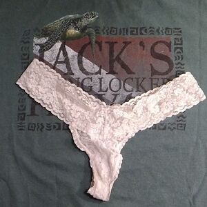 Lace Thong Panties in Cream